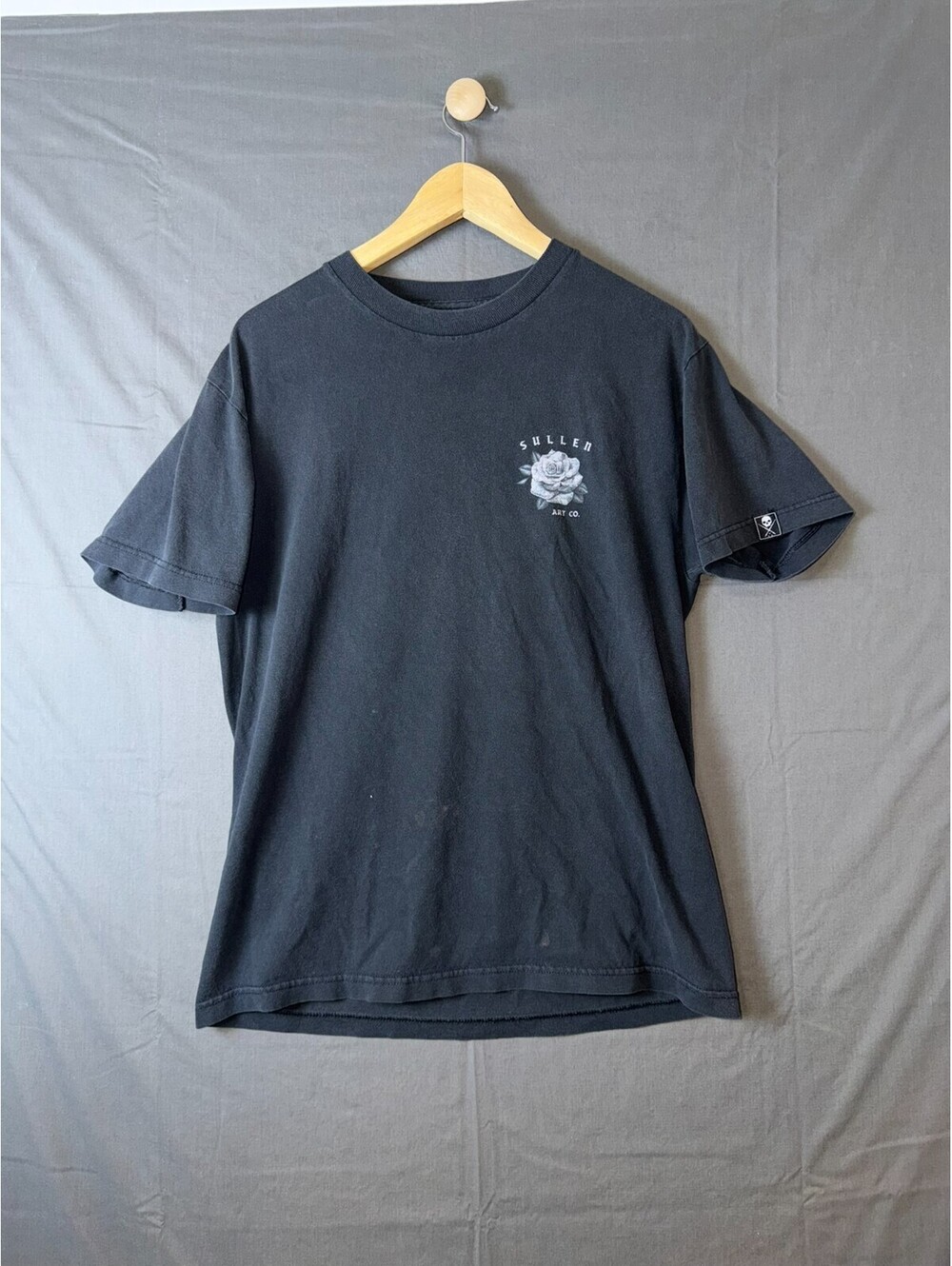 Sullen Art Collective Justin Burnout T Shirt Mens M Black Rose Lowrider Tattoo